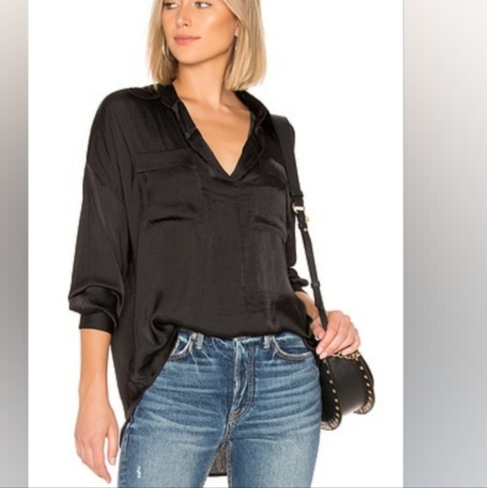 Free People Starry Dreams OversizedTunic Black Top Sz-S
